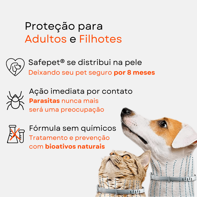 Colar Anti Pulgas e Carrapatos - SafePet